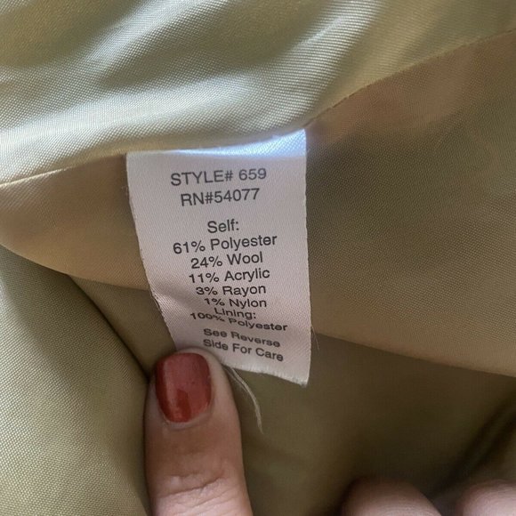 Cabi green wool blend double breasted blazer size 8 - Picture 8 of 8